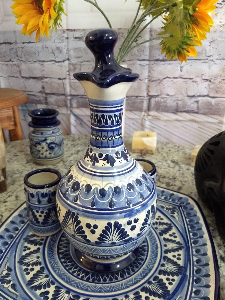 Talavera Tequila Set Tequila Decanter Decanter Custom Shot Etsy