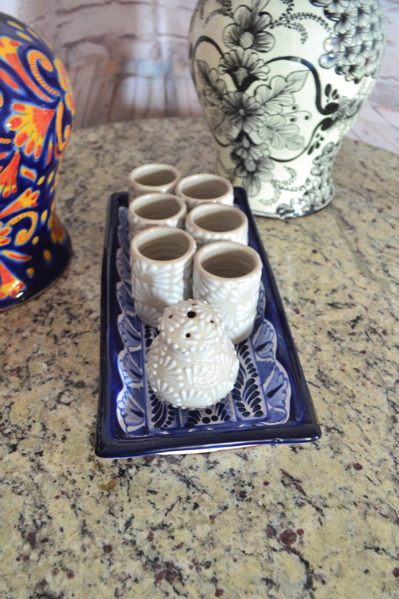 Personalized Talavera tequila set custom shot glasses Etsy