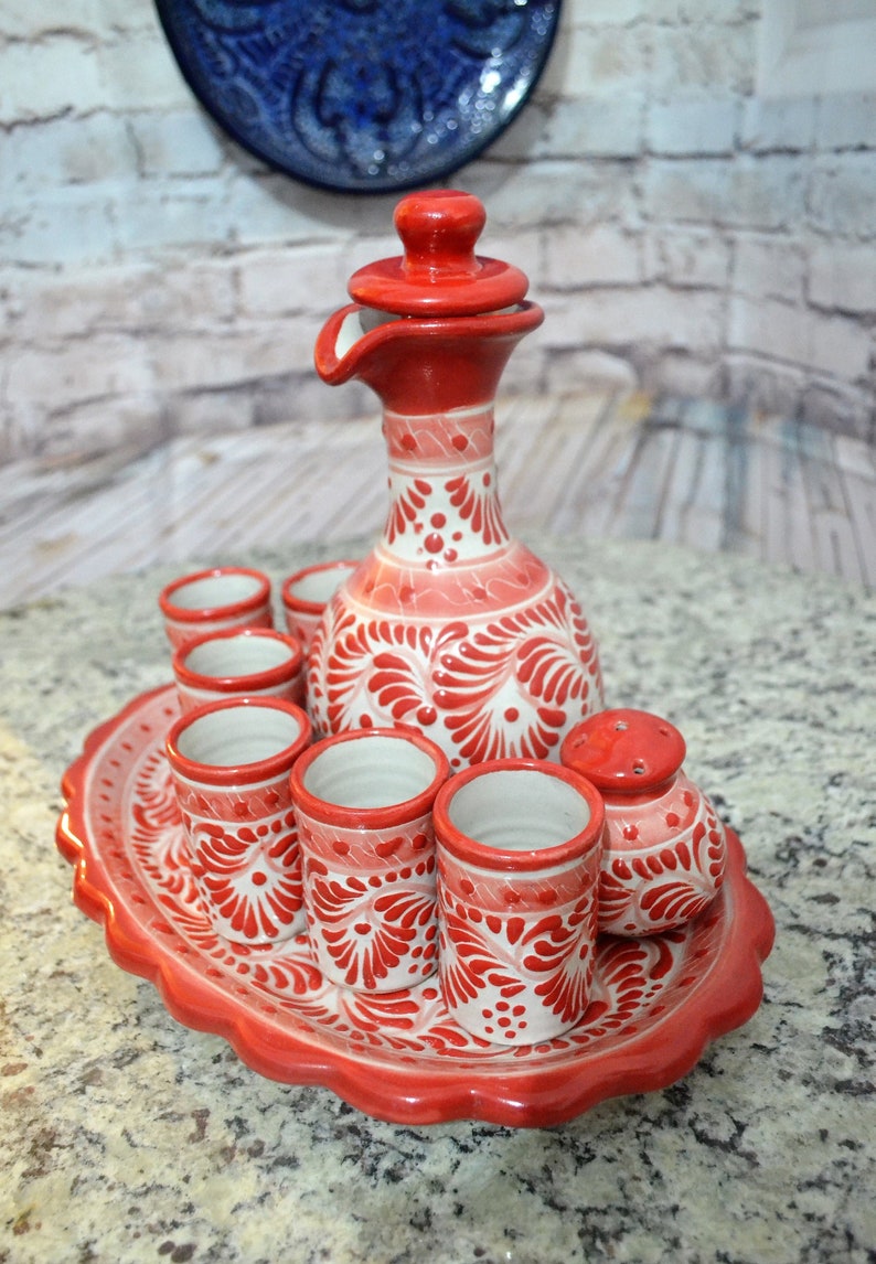 Talavera Tequila Set Tequila Decanter Liqour Decanter Custom Etsy