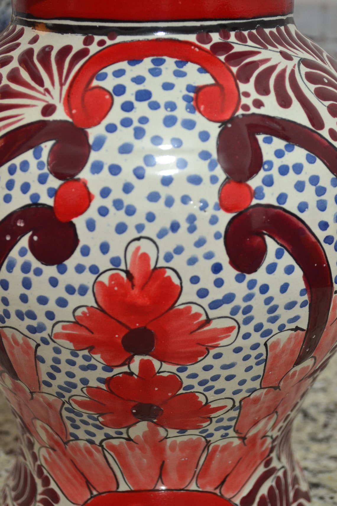 Ceramic ginger jar Beautiful talavera ginger jar lidded Etsy