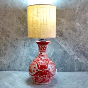 Authentic Talavera Table Lamp, Mexican Ceramic Vase Lamp, 12"
