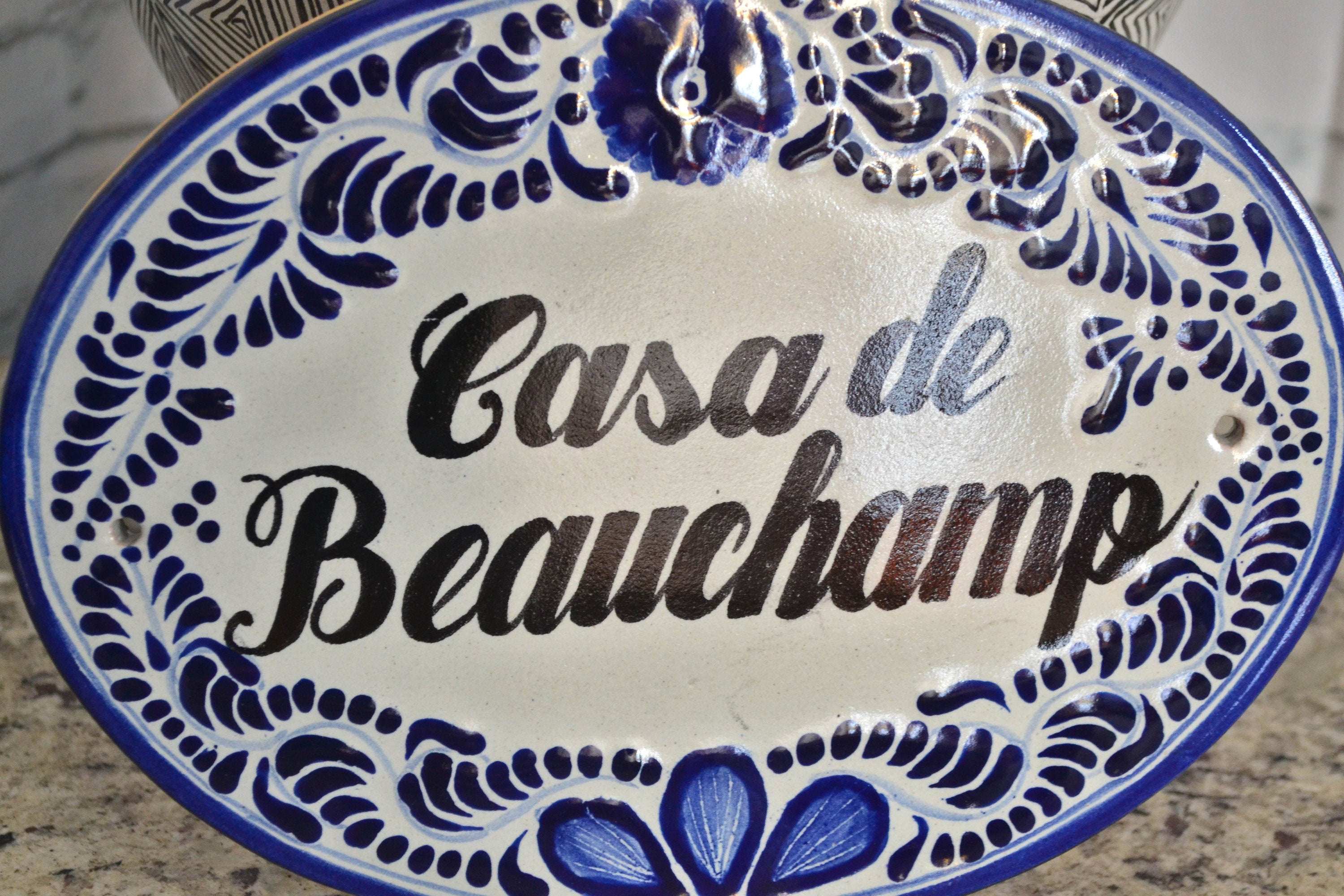 13 Personalized Talavera Tile House Sign Carved Wood | Etsy