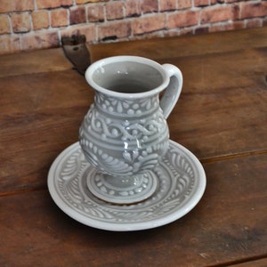 Talavera coffee cup and saucer set, mexican coffee mug, talavera cup, mexican talavera mug. Irish coffee mug CM393 image 5