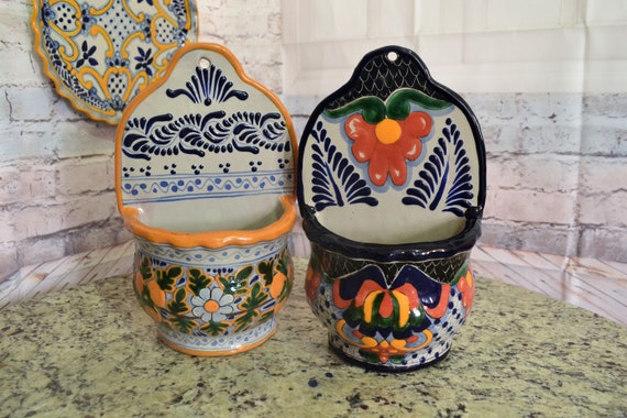 2 Authentic Talavera Planters, Ceramic Wall Planter, Hanging Planter, Wall Flower  Pot/planter, Hanging Planter CM185 - Etsy Israel