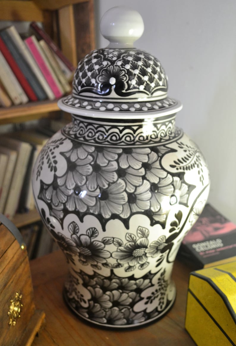 Ceramic Ginger Jar Beautiful Talavera Ginger Jar Lidded Etsy