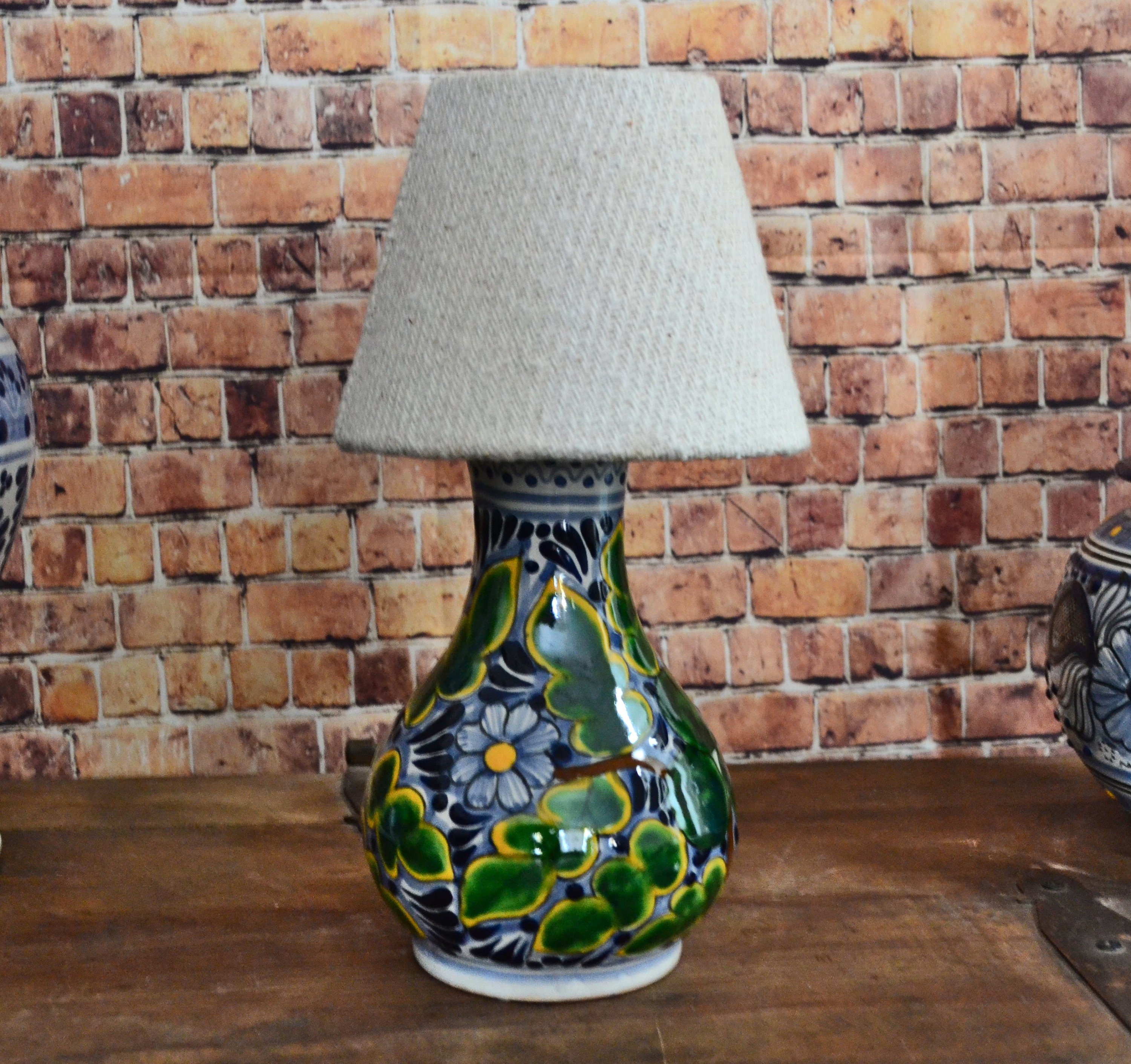 Beautiful ceramic table lamp mexican decoration pitcher lamp Etsy