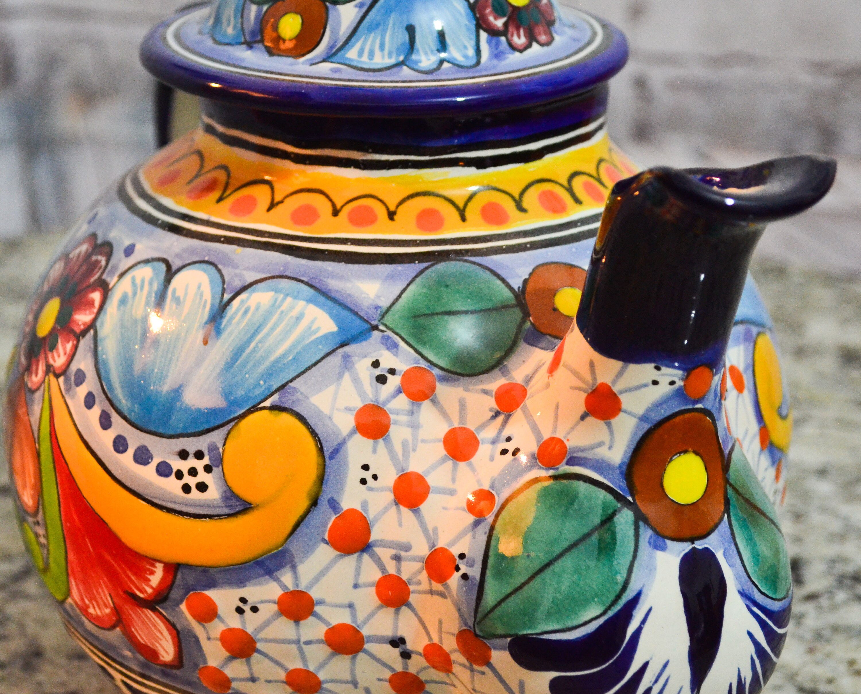Personalized Painting Mexican Talavera Coffee Set for 4 People