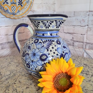 10&quot; Tall Modern mexican mexican talavera pitcher / flower vase. CM221