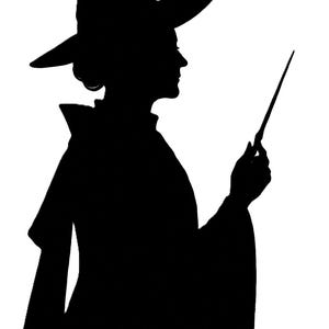 Professor Minerva McGonagall, Silhouette, Zauberstab, PNG, Magier, Professor, Potter, Hogwarts, Schule, HP, Cricut, Digital Download, PNG-Datei