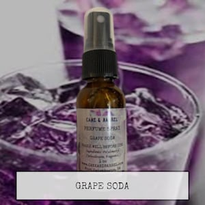 Grape Soda Perfume, Mist, Soap, Wash, Shampoo, Conditioner, Lotion, Scrub, Deodorant, Powder, Lotion, Butter, Beard, Wax Melts.