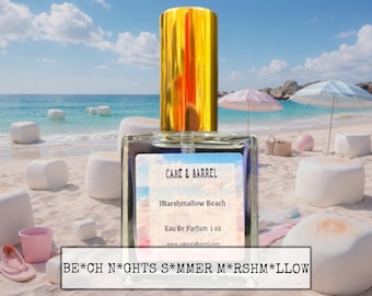 Marshmallow Beach Perfume, Mist, Soap, Wash, Shampoo, Conditioner, Lotion, Scrub, Deodorant, Powder, Lotion, Butter, Beard, Wax Melts