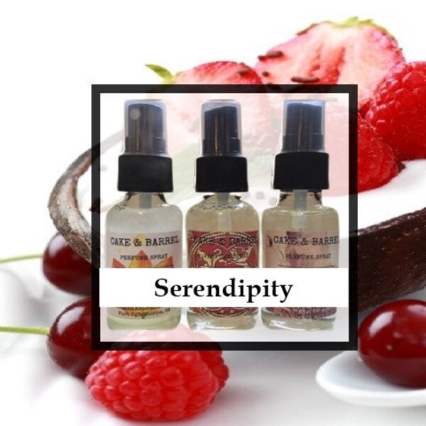 Serendipity Perfume, Mist, Soap, Wash, Shampoo, Conditioner, Lotion, Scrub, Deodorant, Powder, Lotion, Butter, Beard, Aftershave, Wax Melts.