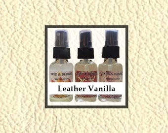 Leather Vanilla Perfume, Mist, Wash, Shampoo, Conditioner, Lotion, Scrub, Deodorant, Powder, Lotion, Butter, Beard, Aftershave, Wax Melts.