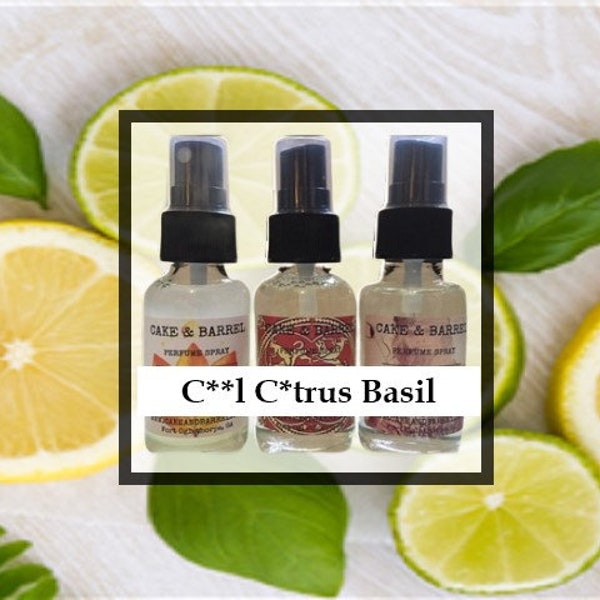 Citrus & Basil Perfume, Mist, Soap, Wash, Shampoo, Conditioner, Lotion, Scrub, Deodorant, Powder, Lotion, Butter, Beard, Wax Melts.