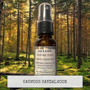 Oakmoss Sandalwood Perfume, Mist, Soap, Wash, Shampoo, Conditioner, Lotion, Scrub, Deodorant, Powder, Lotion, Butter, Beard, Wax Melts.