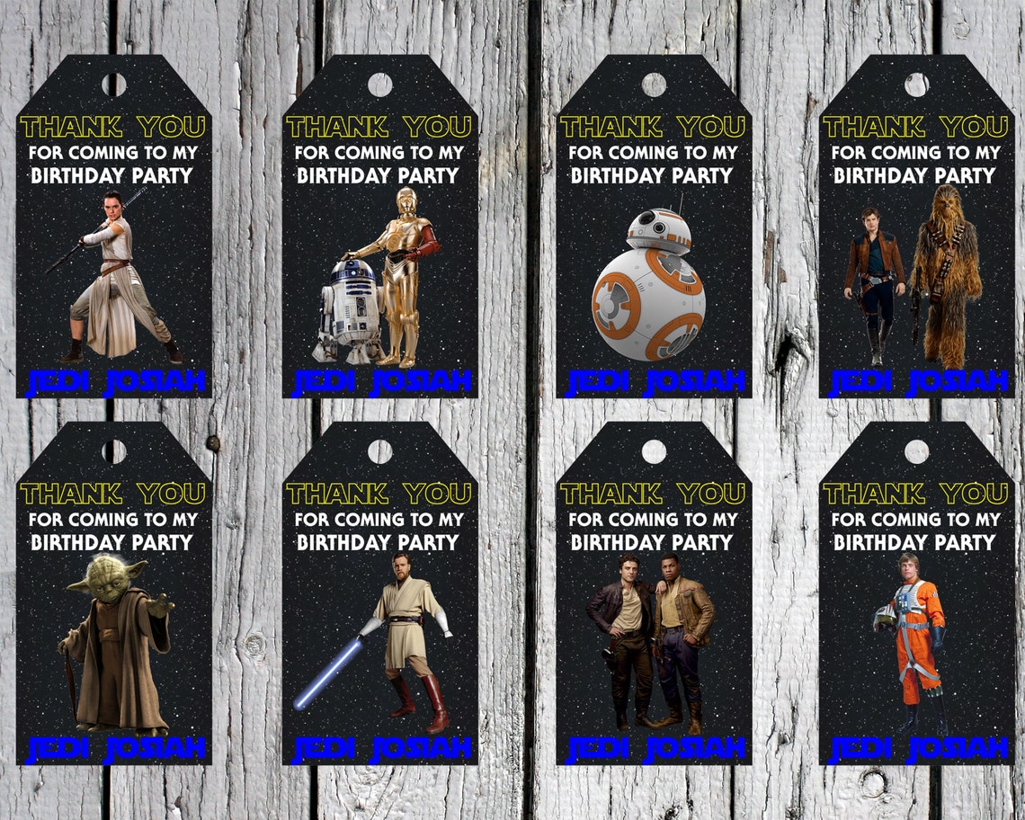 Star Wars Favor Tags DIGITAL FILE PRINTABLE Star Wars Gift Tags Star Wars Thank You Tags - Etsy