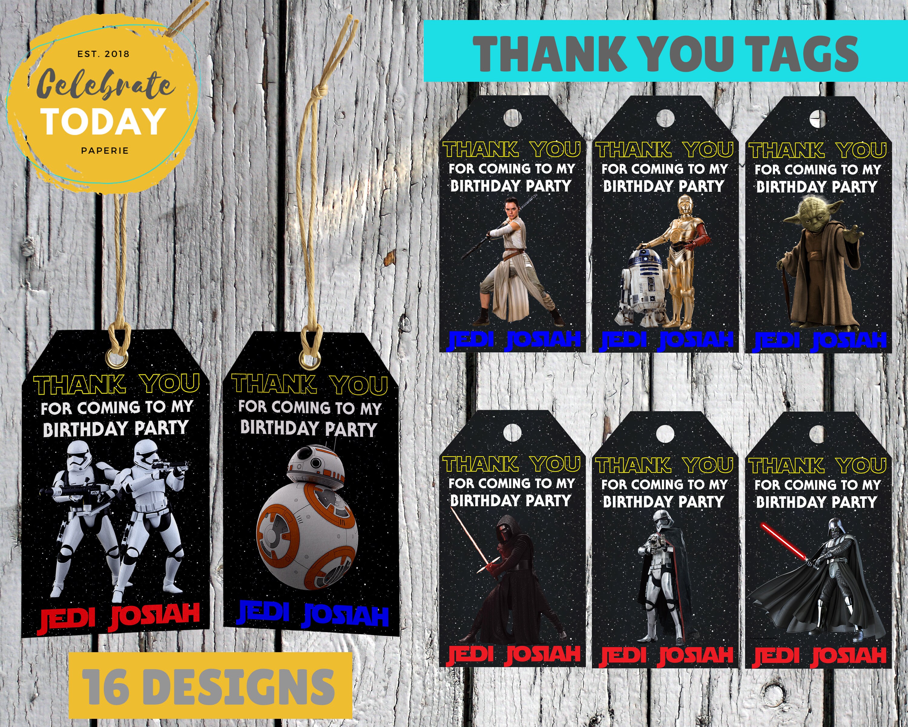 Star Wars Favor Tags DIGITAL FILE PRINTABLE Star Wars Gift Tags Star ...