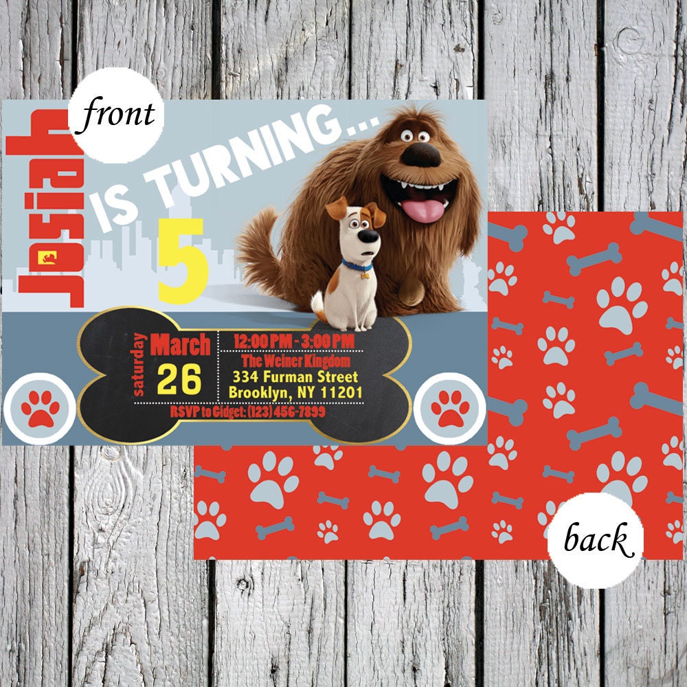 Secret Life Of Pets Birthday Banner Secret Life Of Pets Party Invitations -  5.5" X 4", 8 Pcs Character Birthday Banner The Secret Life of Pets Party Invitations [8 per Pack]