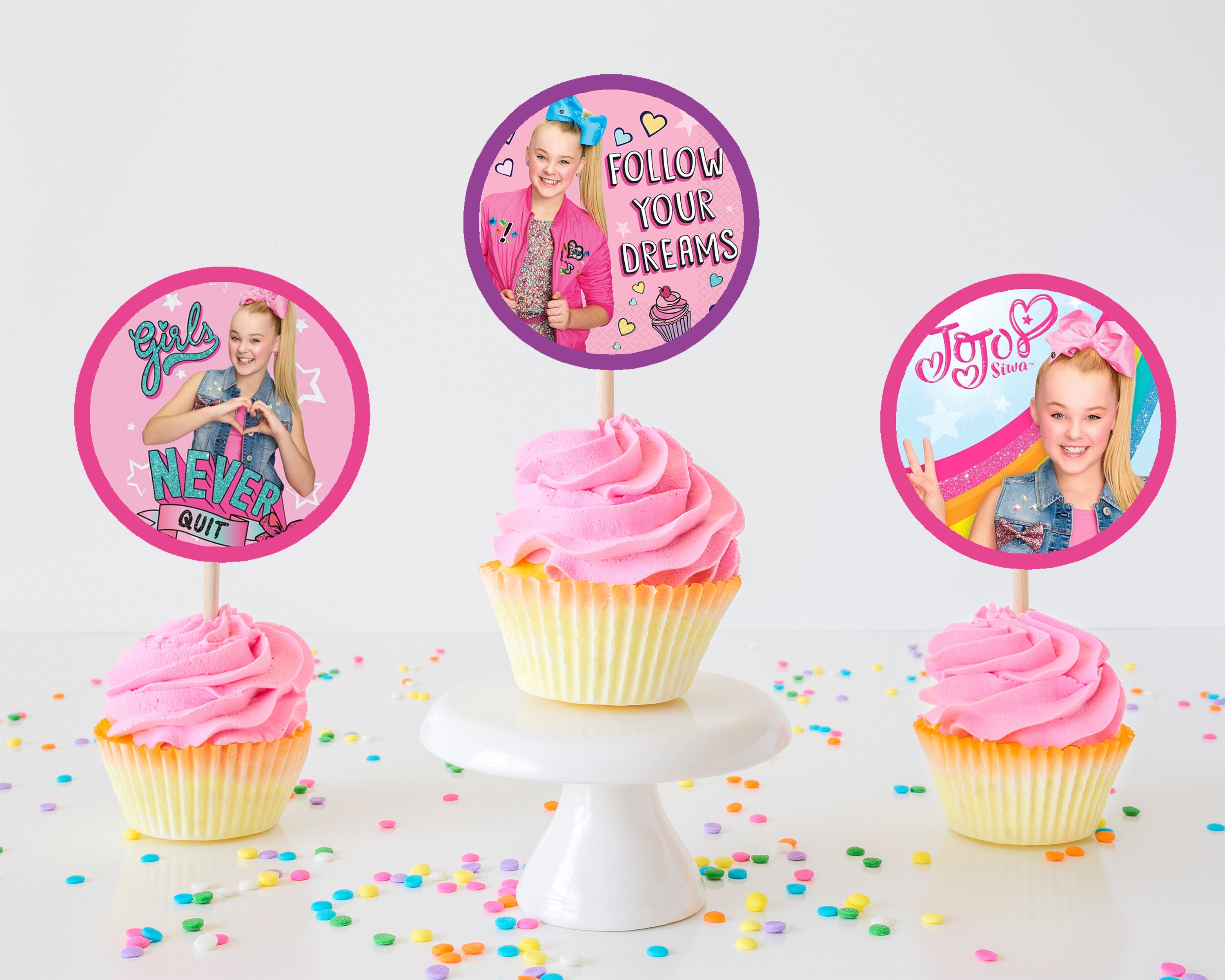 Jojo Siwa Cupcake Toppers PRINTABLE INSTANT DOWNLOAD | Etsy