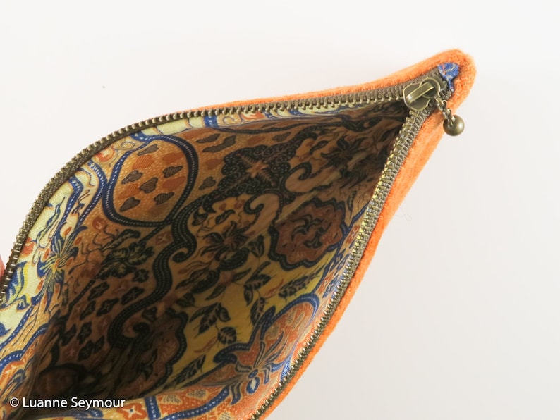 wool appliqu\u00e9 Hand stitched wool zipper pouch hand quilted bag boho bag embroidered bag wool project bag pencil pouch Kindle sleeve