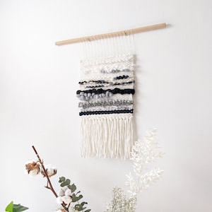 Black and White Woven Wall Hanging Etsy