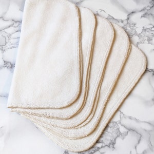 Reusable all-purpose washcloths, towels or handkerchief for babies, children, adults in bamboo and organic cotton