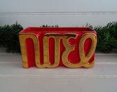 Vintage Noel Planter, Christmas Plant Pot, Ceramic Holiday Container, Small Christmas Centerpiece, Mid Century Holiday Decor, Granny Chic