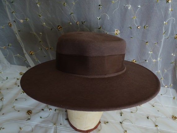 Vintage Bollman Ladies Hat, Taupe Fedora Bolero S… - image 3