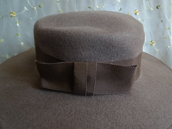 Vintage Bollman Ladies Hat, Taupe Fedora Bolero S… - image 6