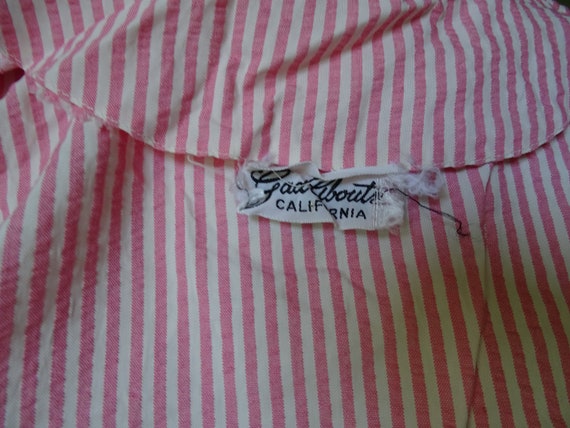 Vintage Seersucker Ladies Suit, 2 pc Pink Striped… - image 5