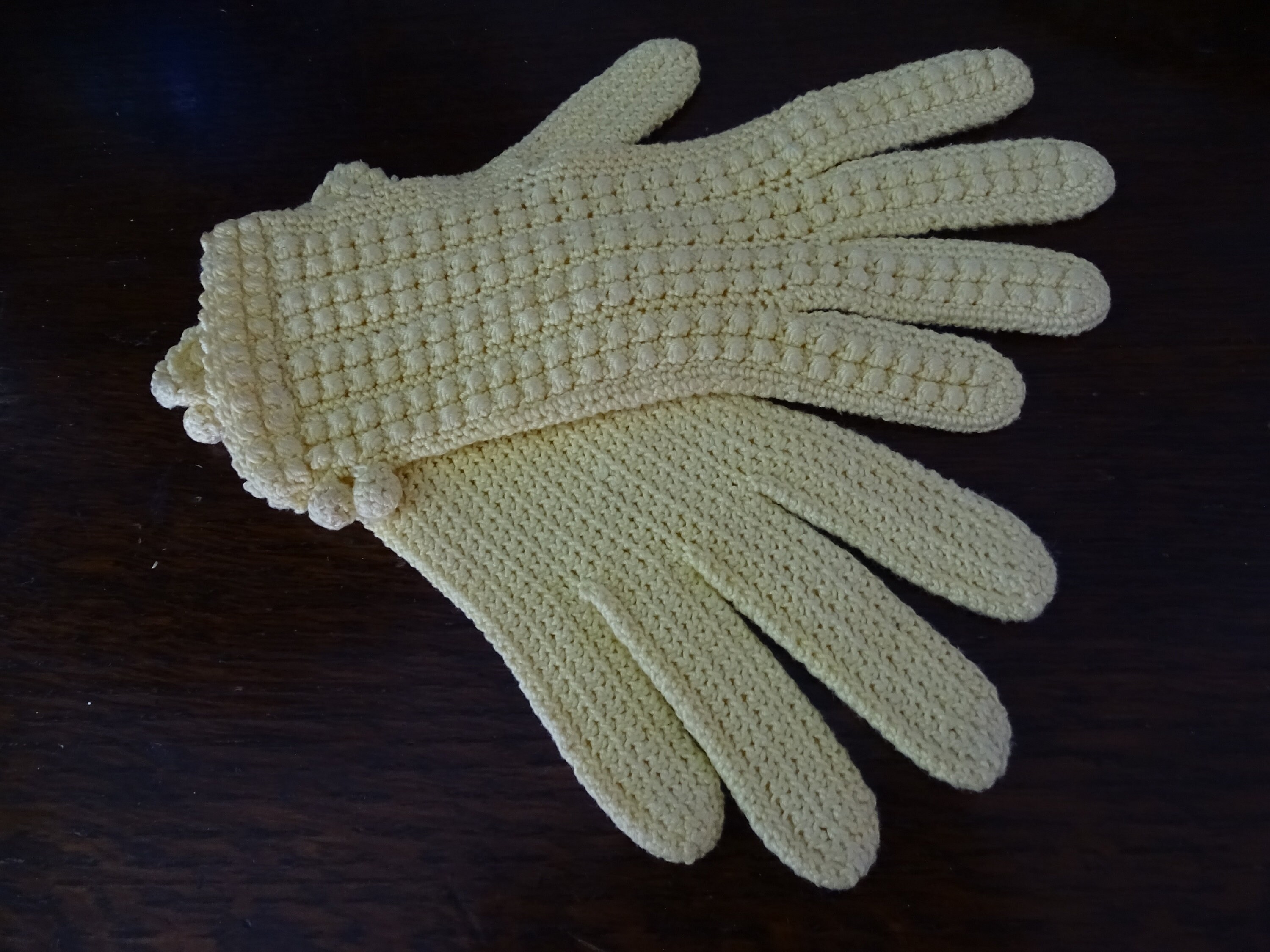 Vintage Yellow Knit Gloves Small Ladies Woven Gloves Size 6 Etsy