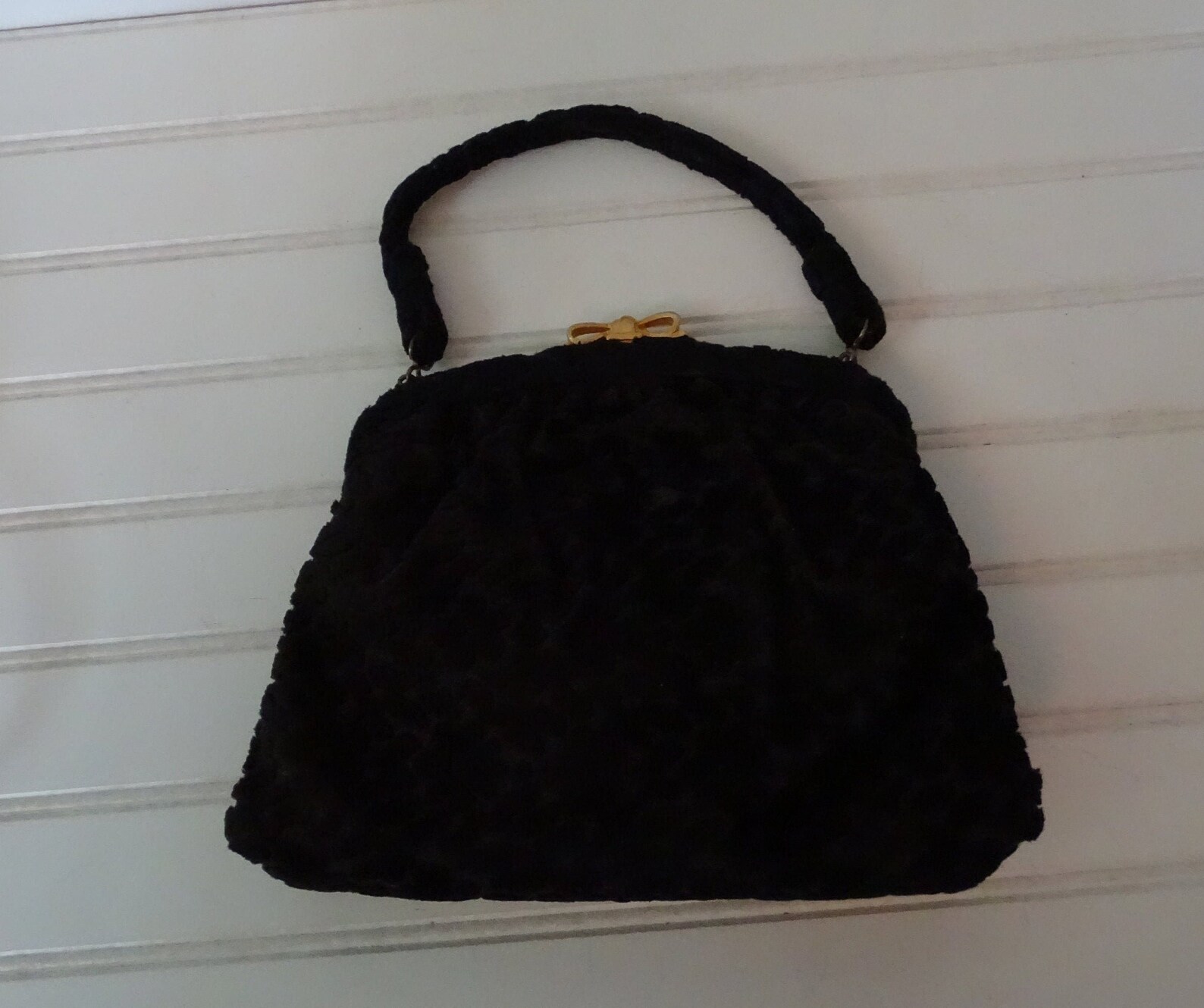 Vintage Black Velvet Handbag 1950's Cut Velvet Evening - Etsy