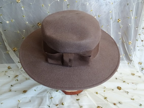 Vintage Bollman Ladies Hat, Taupe Fedora Bolero S… - image 5