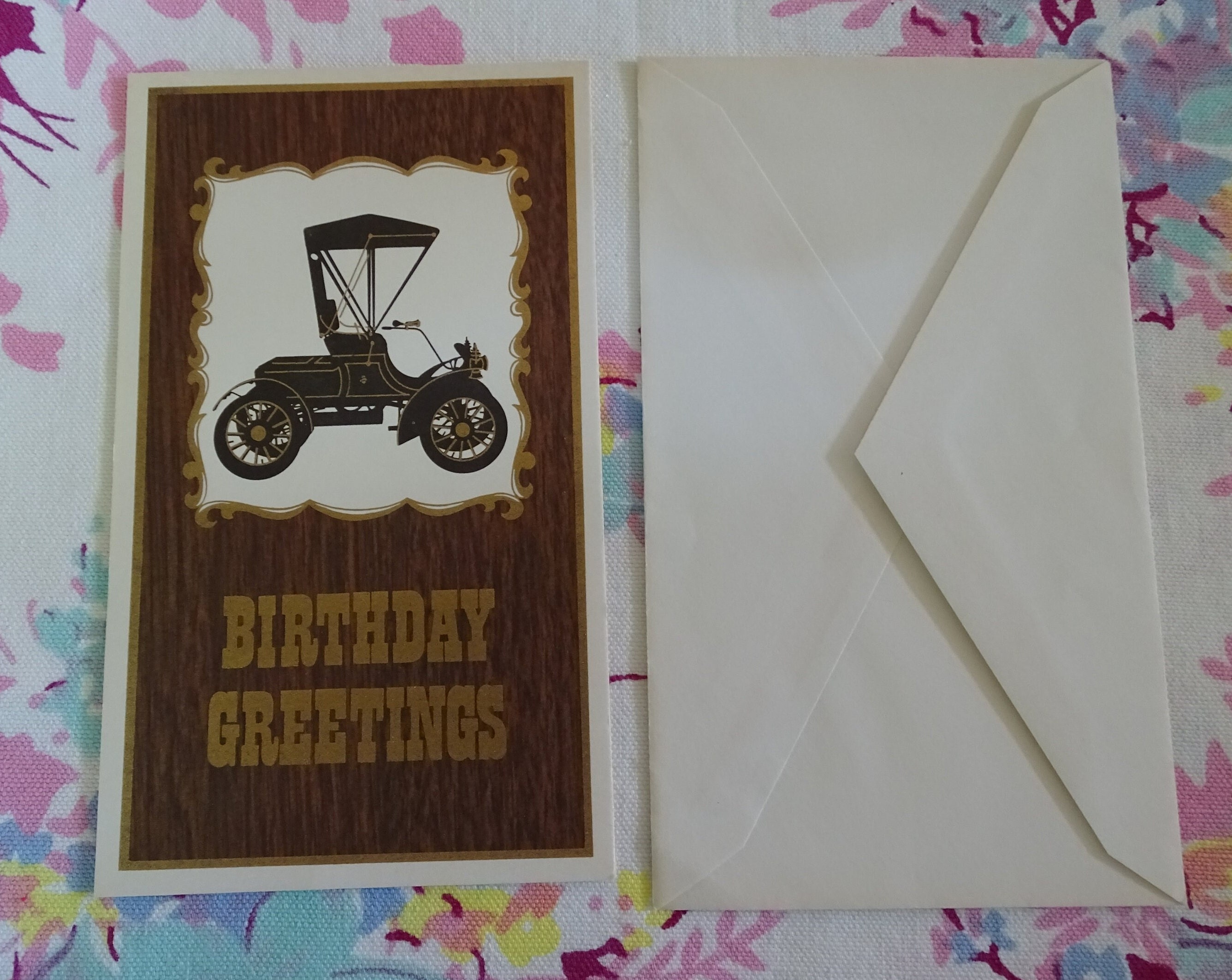 Unused Antique Car Birthday Card Model T Ford Automobile - Etsy