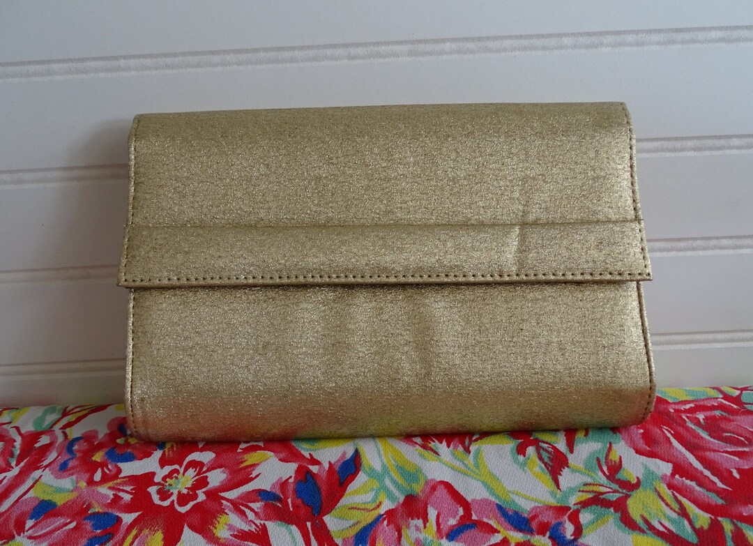 Vintage Gold Evening Bag Mid Century Clutch Purse 1960's - Etsy