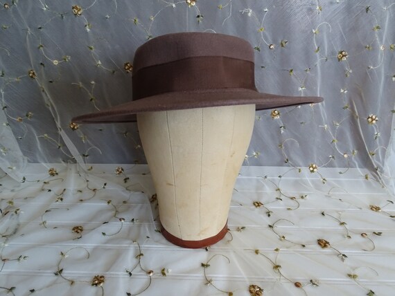 Vintage Bollman Ladies Hat, Taupe Fedora Bolero S… - image 2