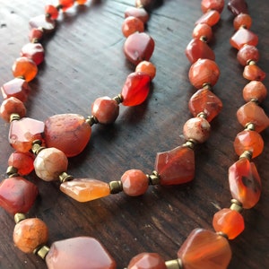 Ancient & antique carnelian beaded necklace.