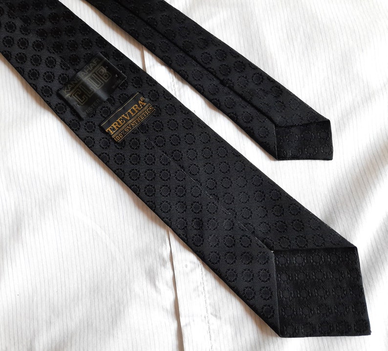 TREVIRA 60s 70s Black Mod Skinny Tie. Polka Dots Textured - Etsy