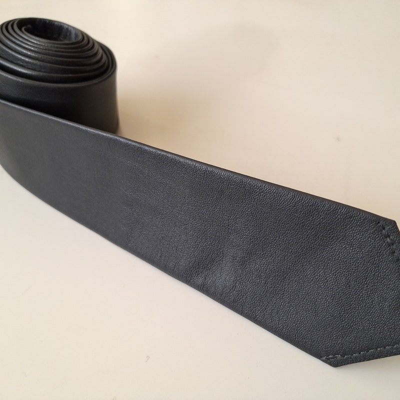 Leather Slim Tie