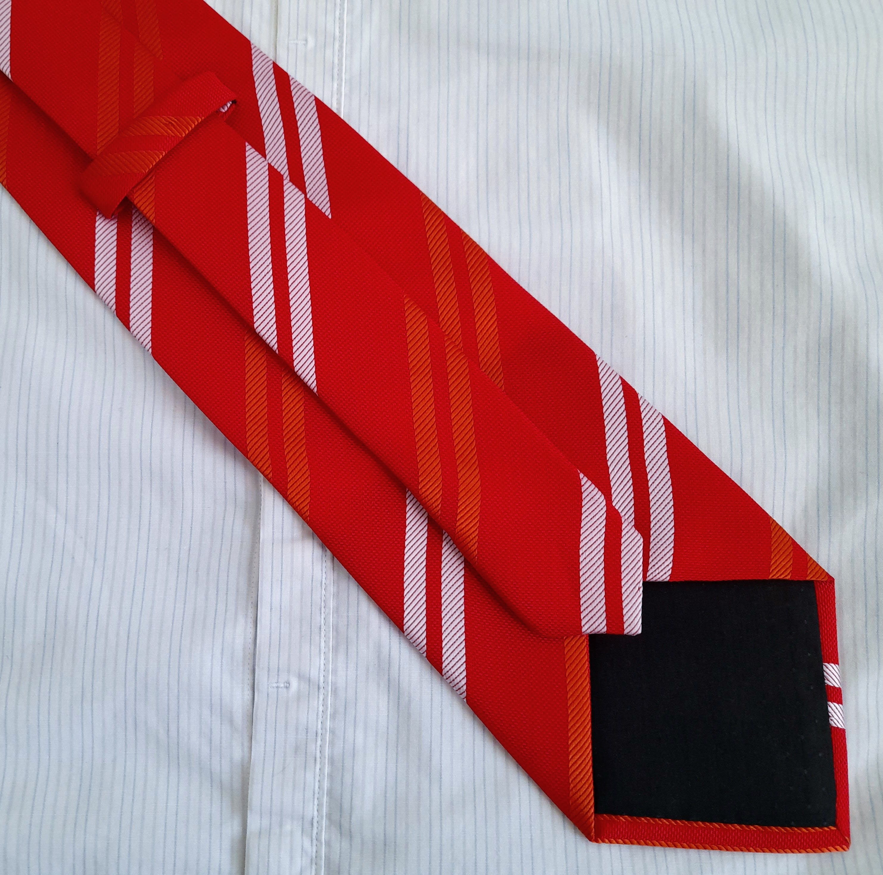 Retreez Men's Light Orange Stripe Tie - Textured Polyester Necktie For Formal & Casual
