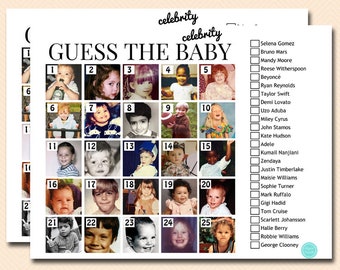 Guess the celebrity baby names, who is that baby, guess the baby photo, printable Baby Shower Games, Baby Shower game TLC658