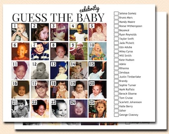 Guess the celebrity baby names, who is that baby, guess the baby photo, printable Baby Shower Games, Baby Shower game TLC658 E