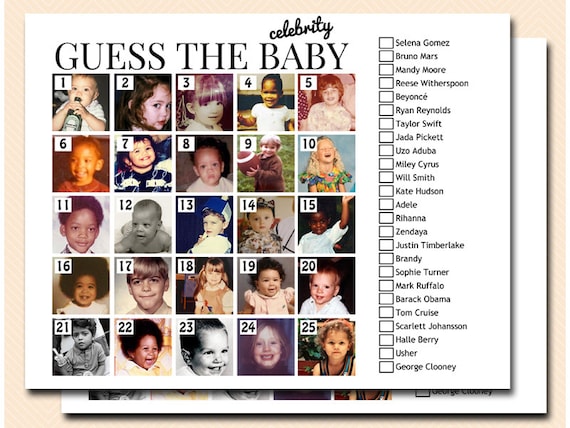 Celebrity Baby Picture Game Printable