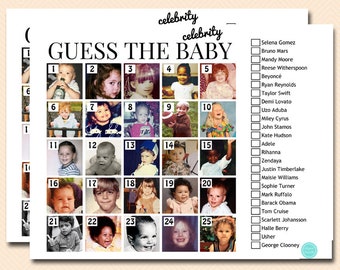 Guess the celebrity baby photos, who is that baby, guess the celebrity baby photo, printable Baby Shower Games, Baby Shower game TLC658 B