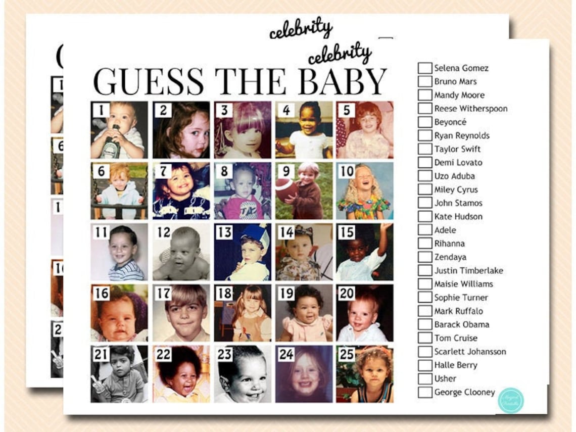 Custom Guess the Baby Photos, Who's That Baby, Guess the Celebrity Baby ...