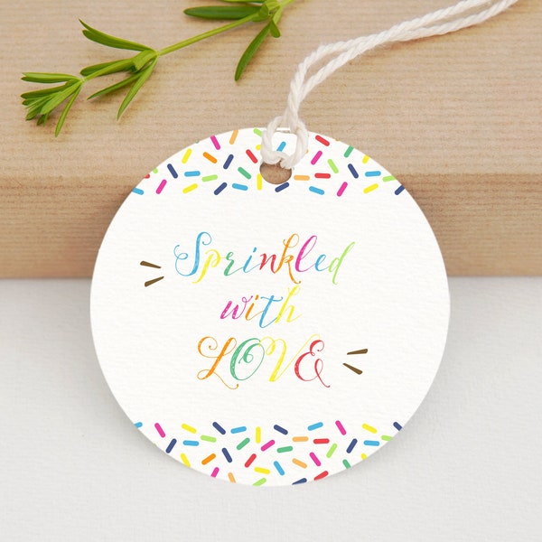 Sprinkled with Love Tags, Baby Sprinkle Thank You Labels, Favor Tags, Sprinkle thank you tags, Shower Favor Tags, Thank You Tags, LF44