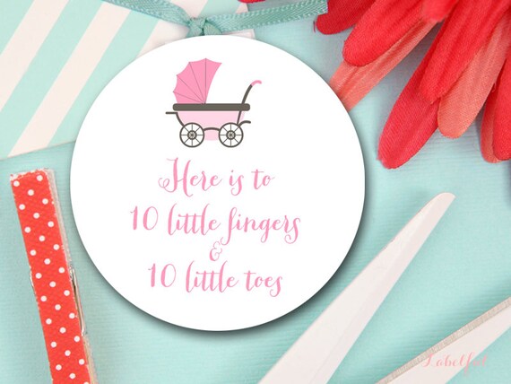 baby shower nail polish favor tags