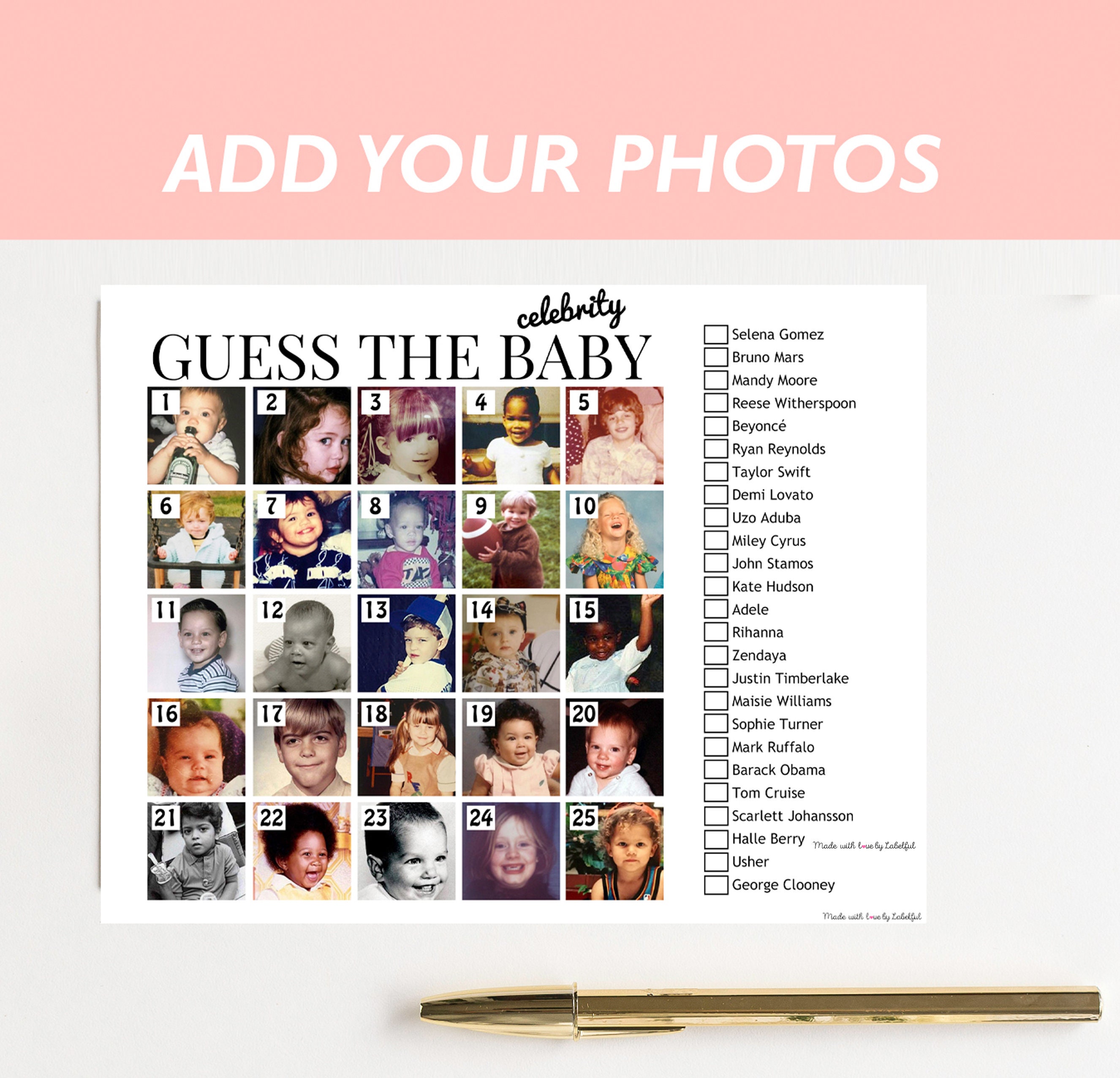 Guess the celebrity baby picture quiz printable 2025