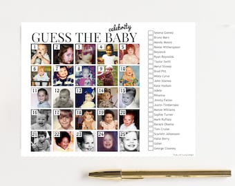 Guess the celebrity baby names, who is that baby, guess the baby photo, printable Baby Shower Games, Baby Shower game TLC658 8