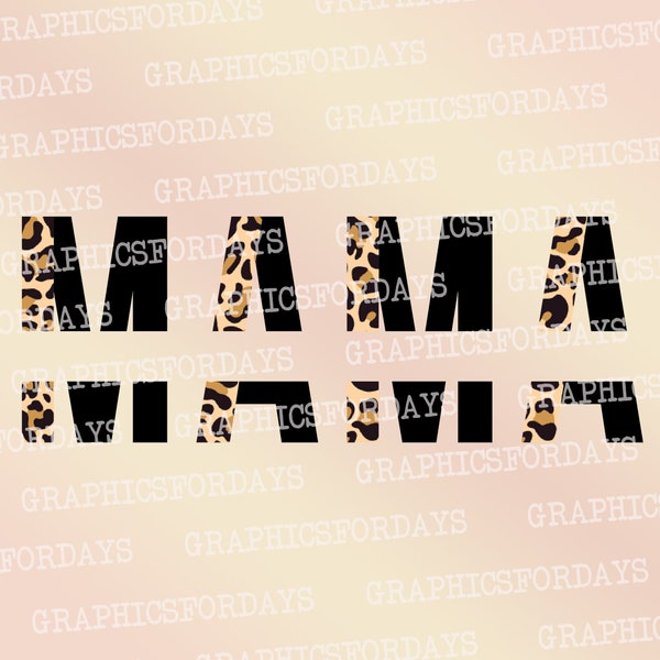 Split Half Leopard Mama PNG sublimation file shirt design, Leopard cheetah Print file for print, Mother's day png